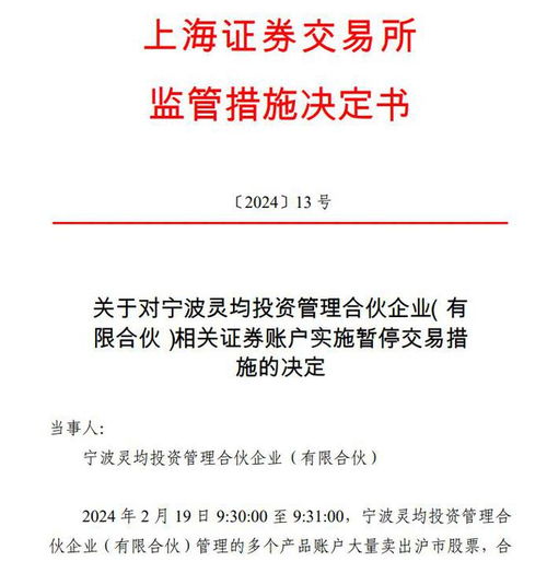 影響正常交易秩序 寧波靈均被限制交易并啟動公開譴責(zé)